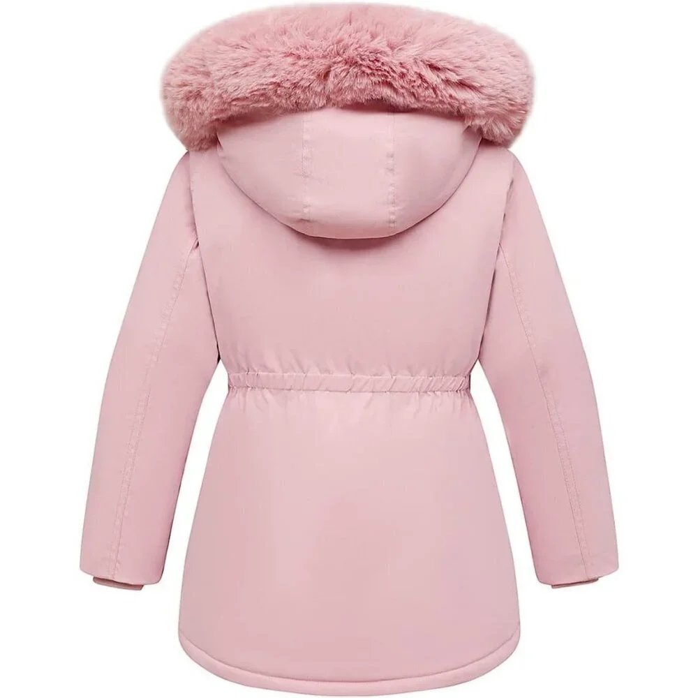 Girl's Pink02 Waterproof Long Coat Warm Winter Parka Puffer Jacket with Hood